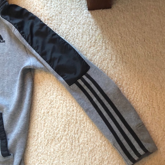 adidas Gray Hoodie With Waterproof Nylon Hood - Picture 5 of 6